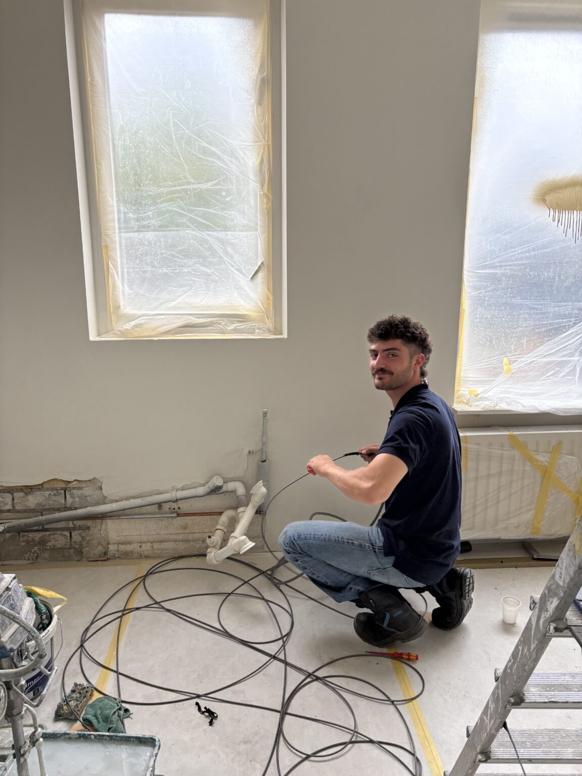 Gijs aan het werk Ohmies